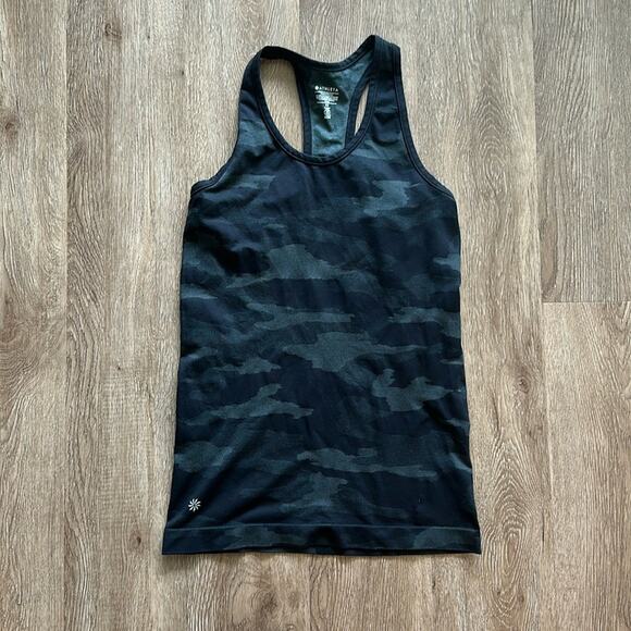 Athleta Tops - Athleta Speedlight Seamless Camo Tank Top Black Size XS
